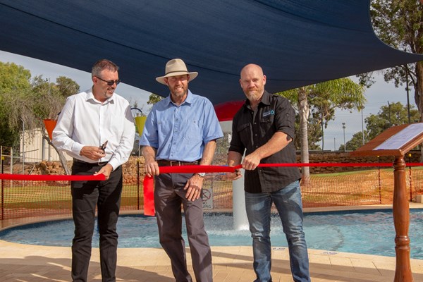 Children's Pool Project - cutting the ribbon